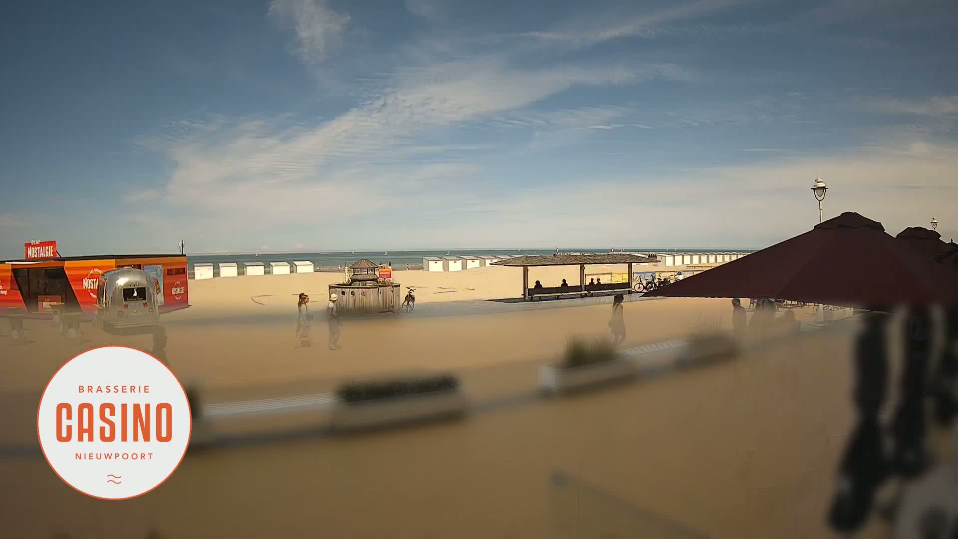 Nieuwpoort, Groenendijk Strand Beach Live Cam - Veurne (Furnes), West Flanders (Flandre-Occidentale), Flemish (Flamande), Belgium