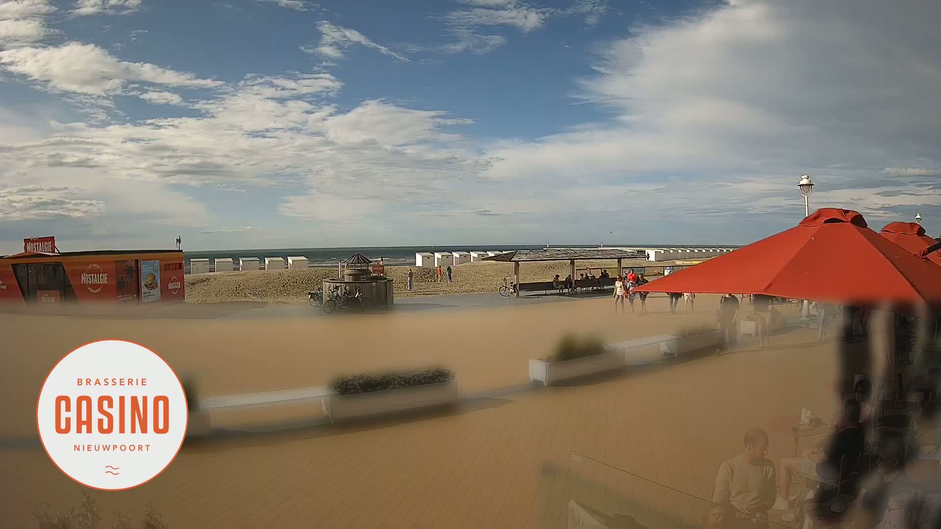 Nieuwpoort, Groenendijk Strand Beach Live Cam - Veurne (Furnes), West Flanders (Flandre-Occidentale), Flemish (Flamande), Belgium