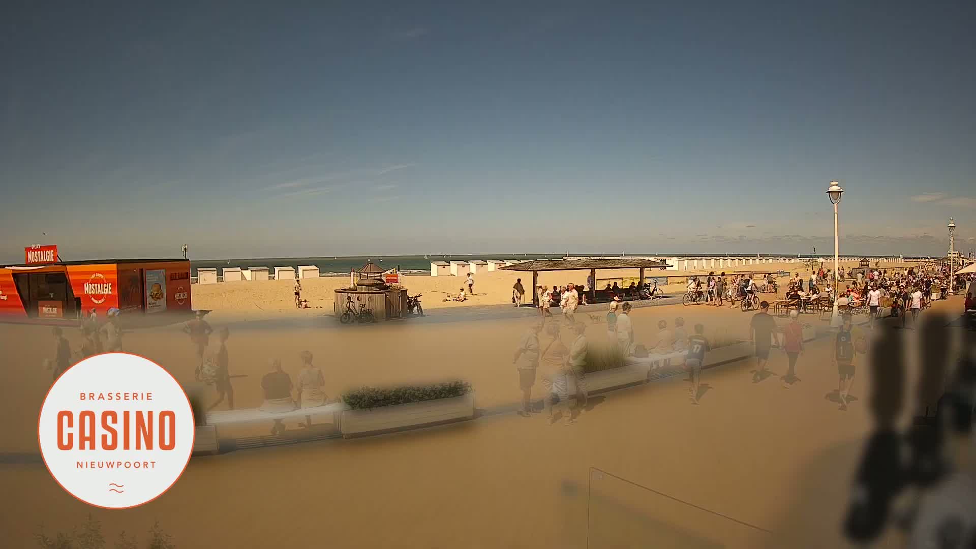Nieuwpoort, Groenendijk Strand Beach Live Cam - Veurne (Furnes), West Flanders (Flandre-Occidentale), Flemish (Flamande), Belgium