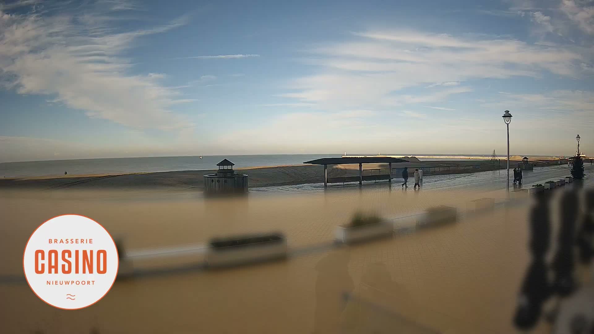 Nieuwpoort, Groenendijk Strand Beach Live Cam - Veurne (Furnes), West Flanders (Flandre-Occidentale), Flemish (Flamande), Belgium