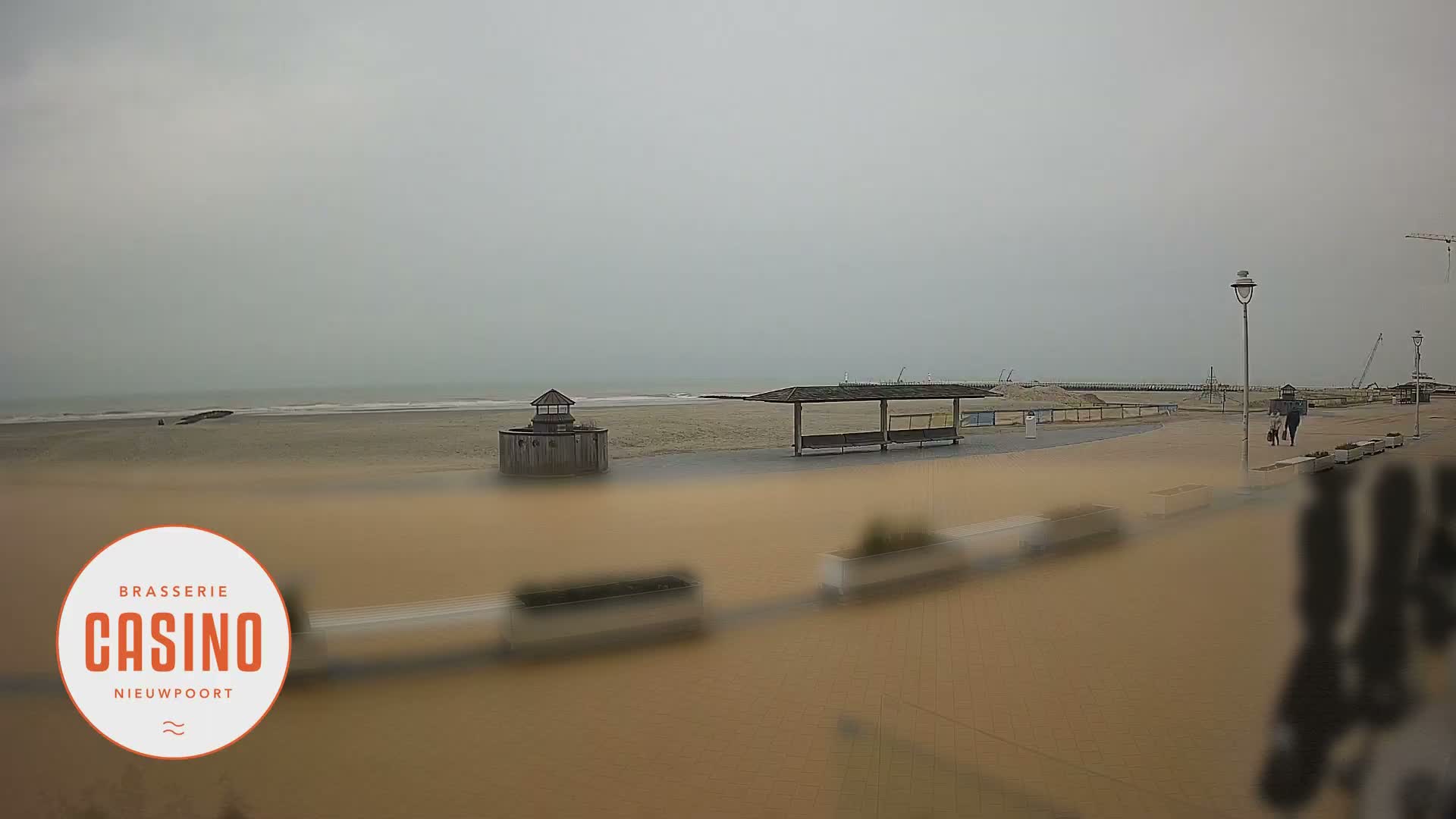 Nieuwpoort, Groenendijk Strand Beach Live Cam - Veurne (Furnes), West Flanders (Flandre-Occidentale), Flemish (Flamande), Belgium