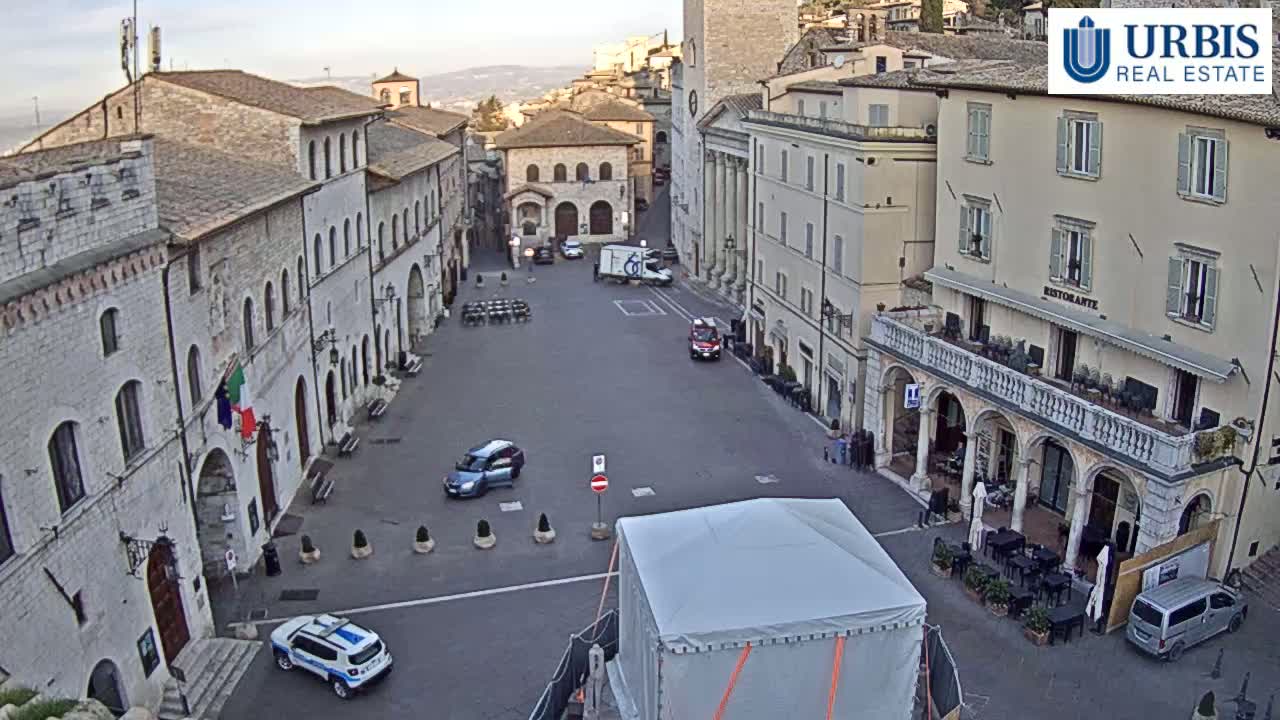 Assisi Piazza del Comune Square - Perugia, Umbria, Italy