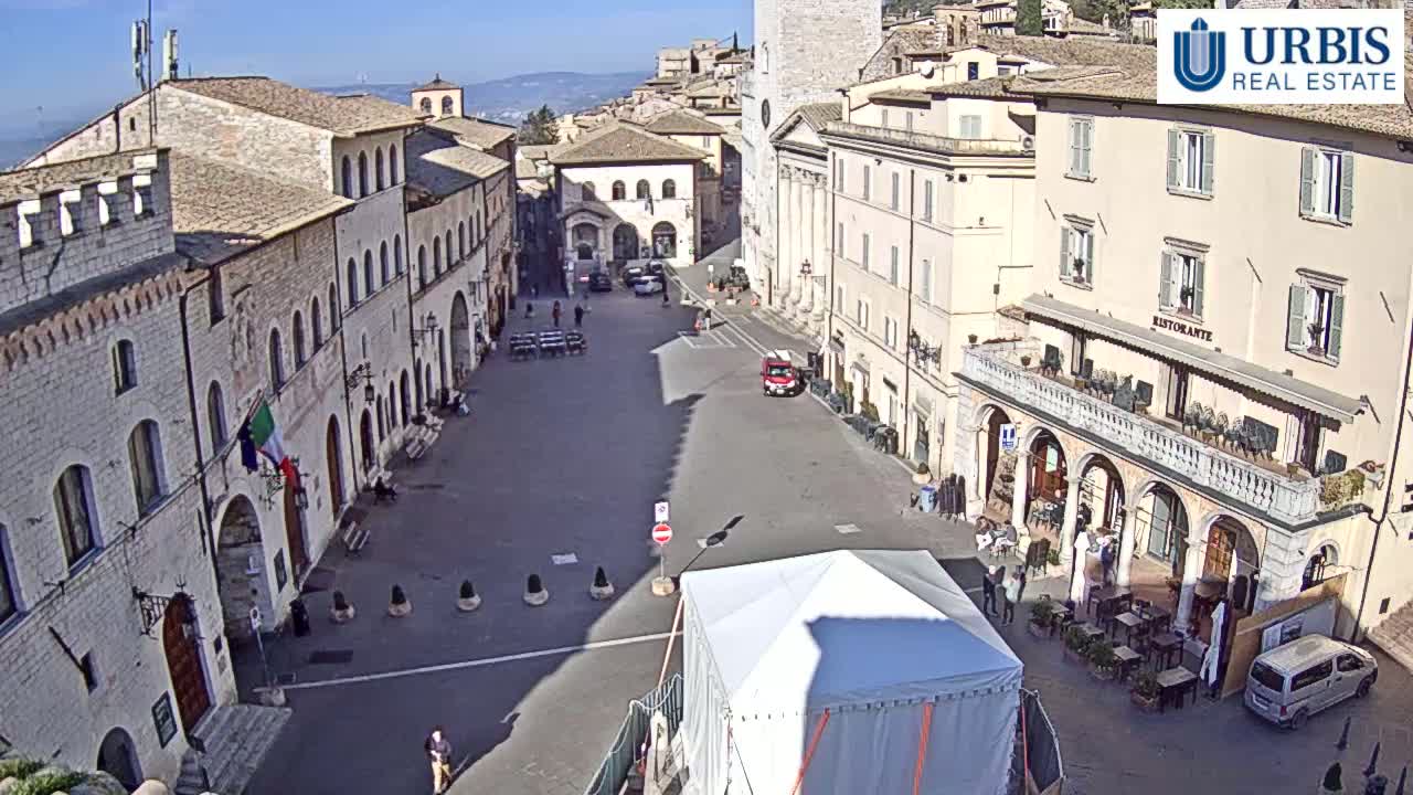 Assisi Piazza del Comune Square - Perugia, Umbria, Italy