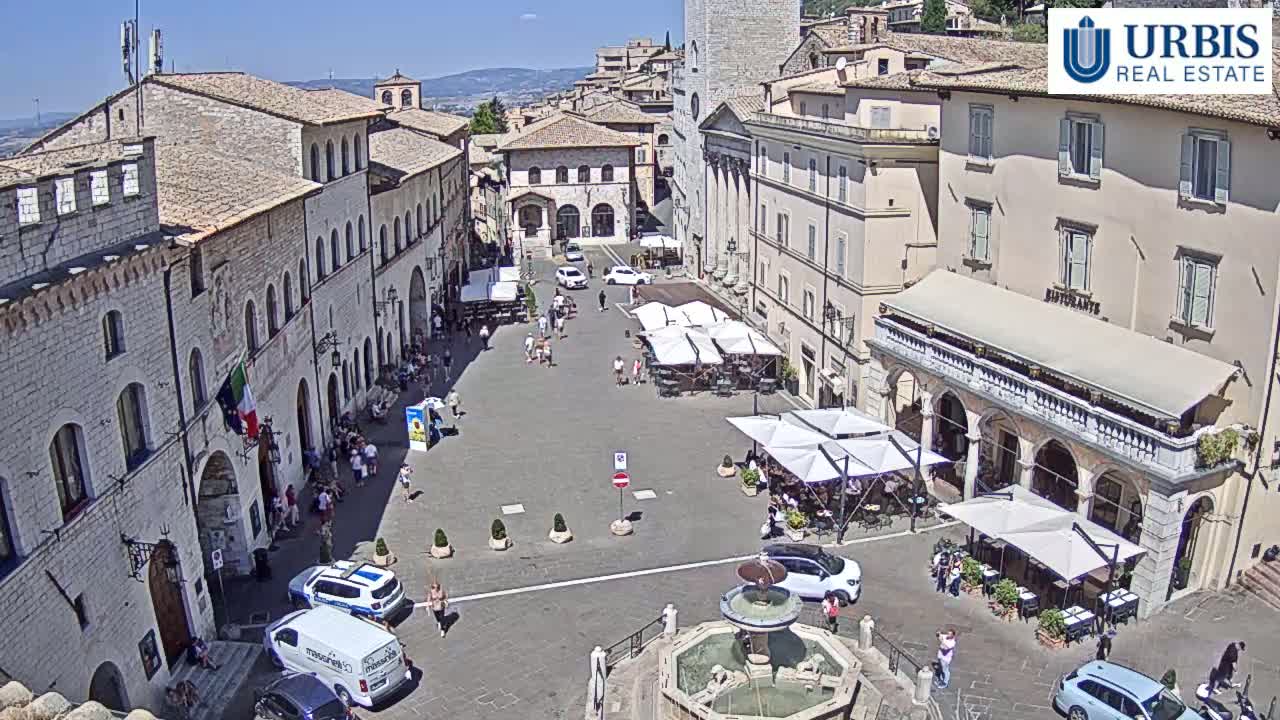 Assisi Piazza del Comune Square - Perugia, Umbria, Italy