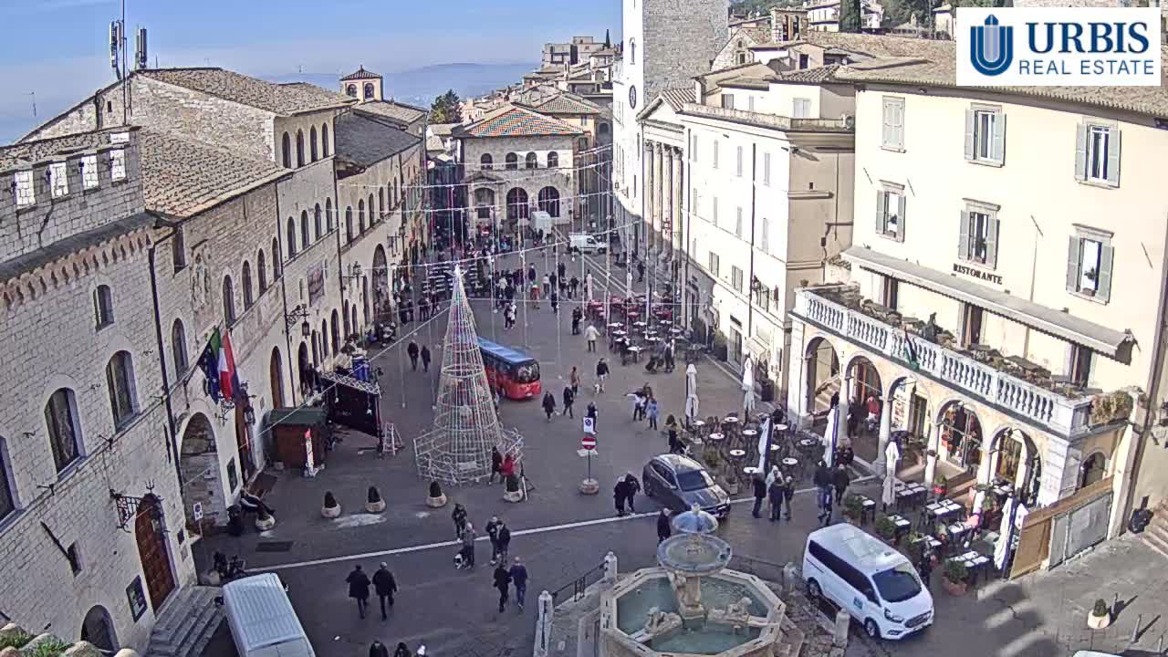 Assisi Piazza del Comune Square - Perugia, Umbria, Italy