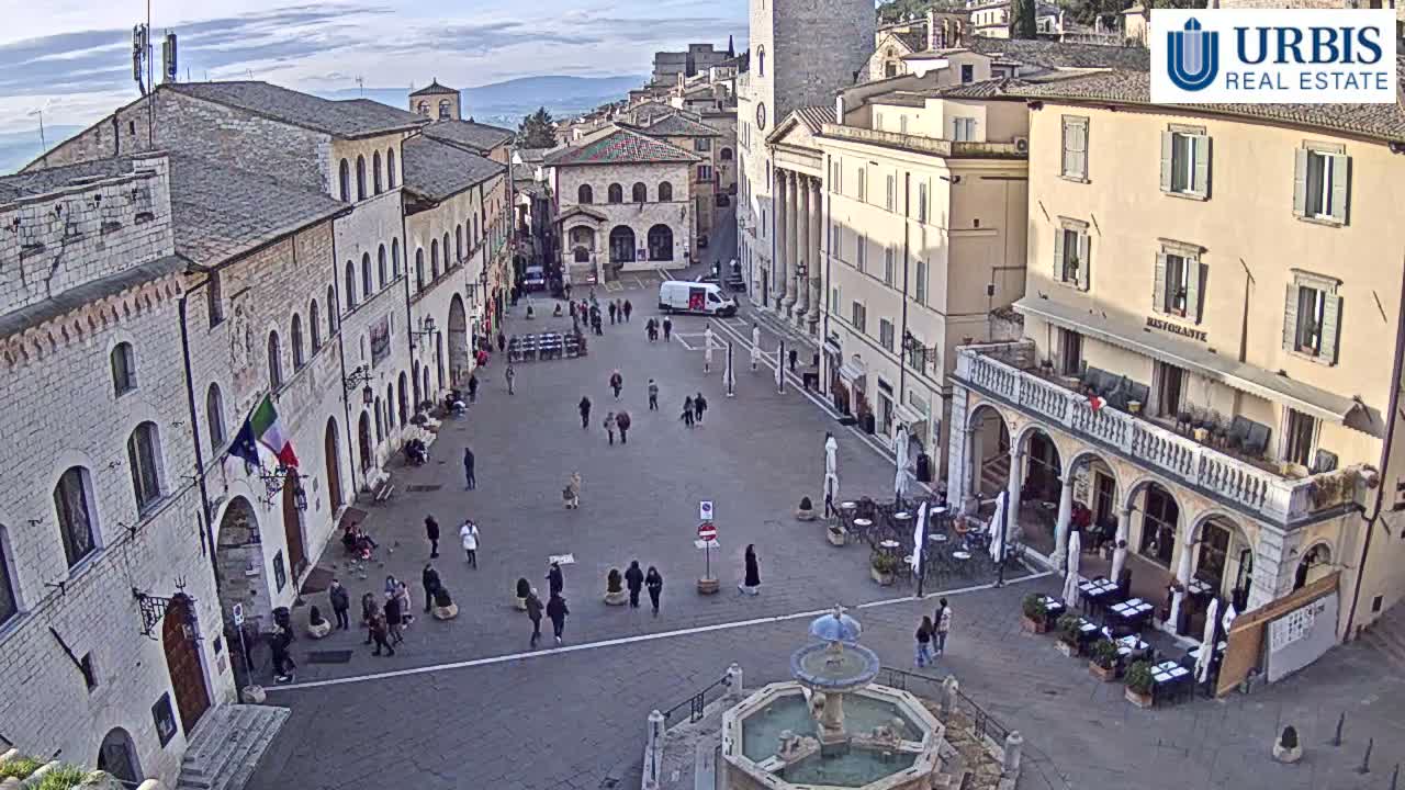 Assisi Piazza del Comune Square - Perugia, Umbria, Italy