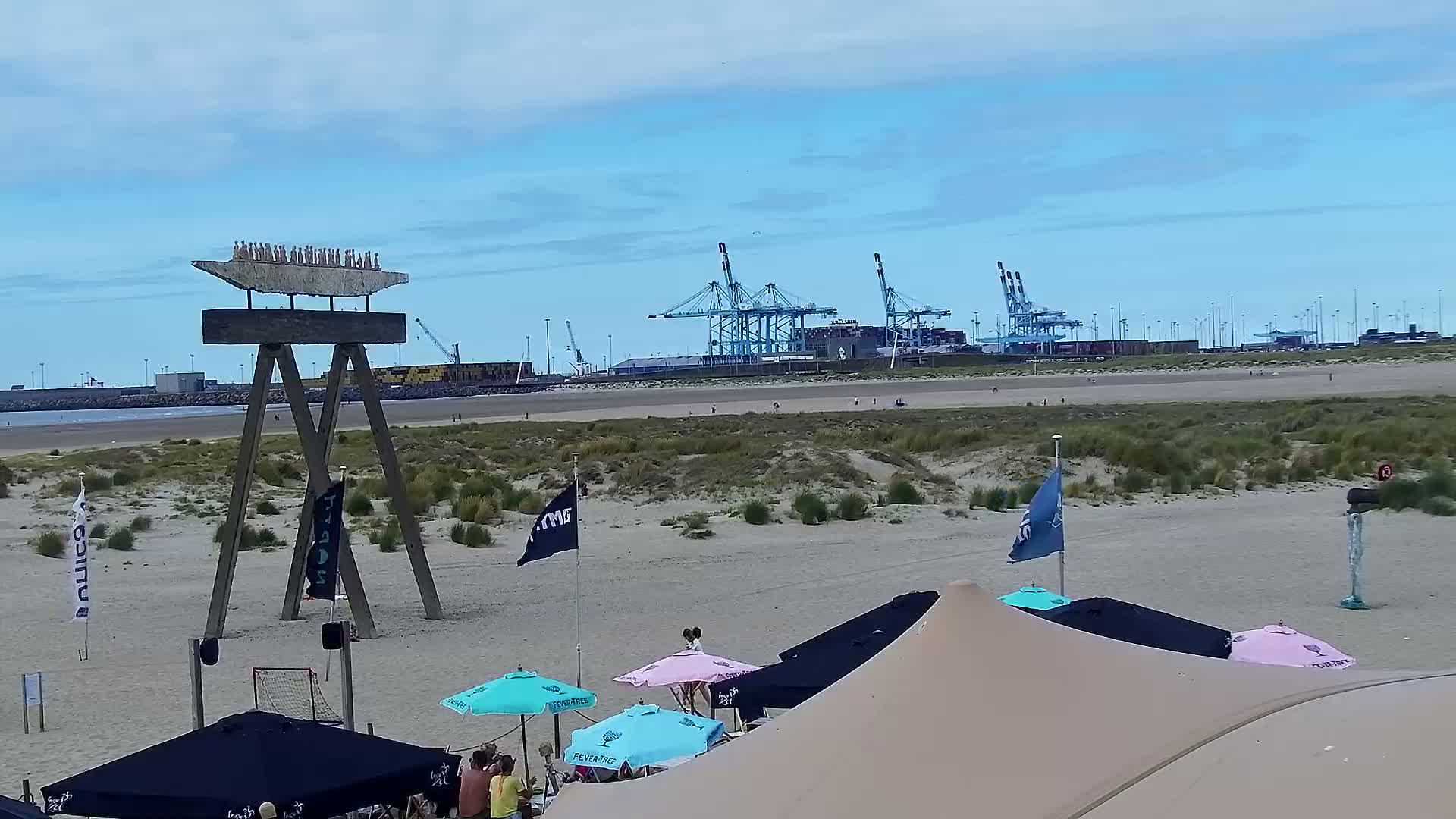 Zeebrugge, Strand Zeebrugge  Beach & Port Live Cam -  Bruges, West Flanders (Flandre-Occidentale), Flemish (Flamande), Belgium