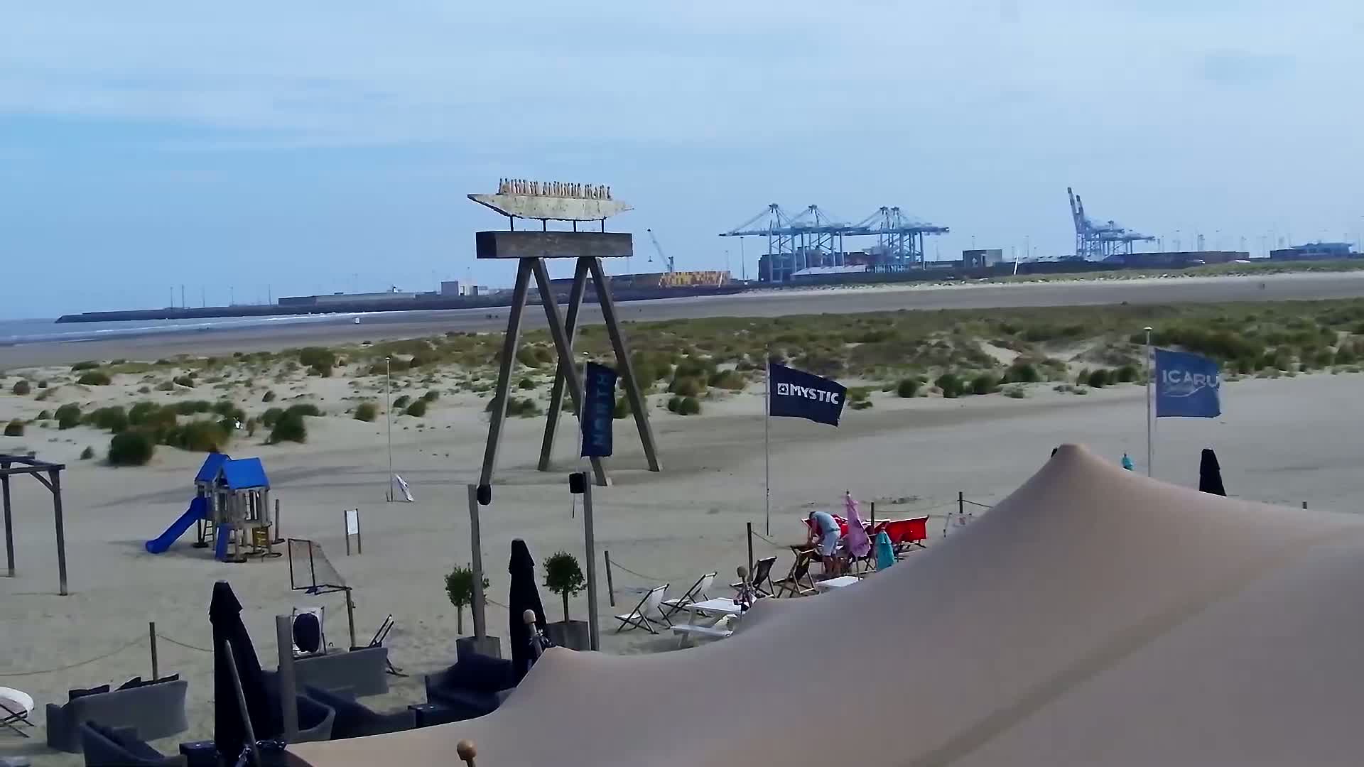 Zeebrugge, Strand Zeebrugge  Beach & Port Live Cam -  Bruges, West Flanders (Flandre-Occidentale), Flemish (Flamande), Belgium