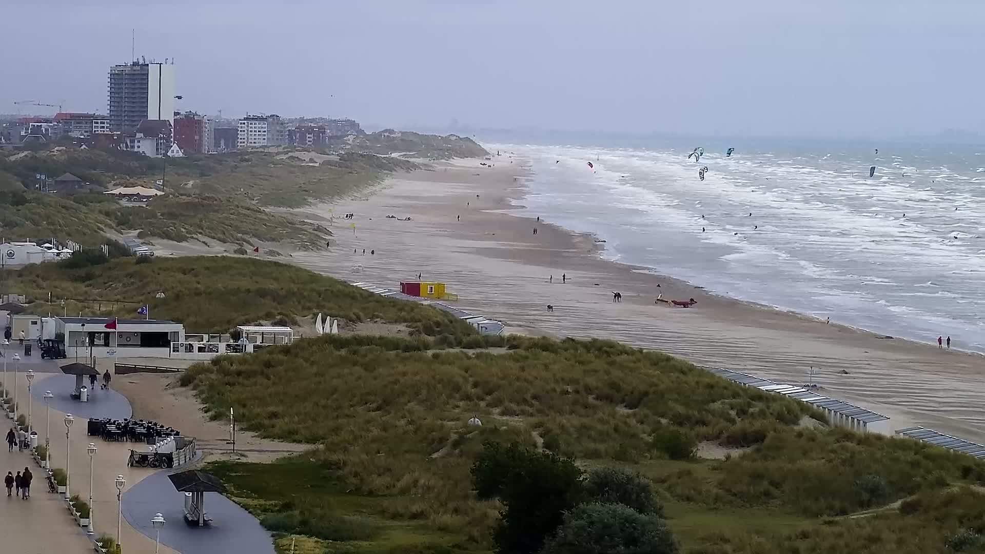 Nieuwpoort Comune & Plage Skyline Live Cam - Veurne (Furnes), West Flanders (Flandre-Occidentale), Flemish (Flamande), Belgium