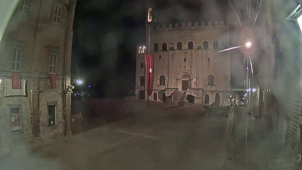 Gubbio Piazza Grande Square Live Cam - Perugia, Urmia, Italy
