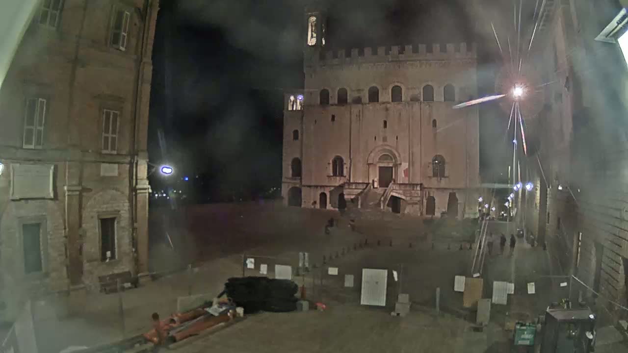 Gubbio Piazza Grande Square Live Cam - Perugia, Urmia, Italy