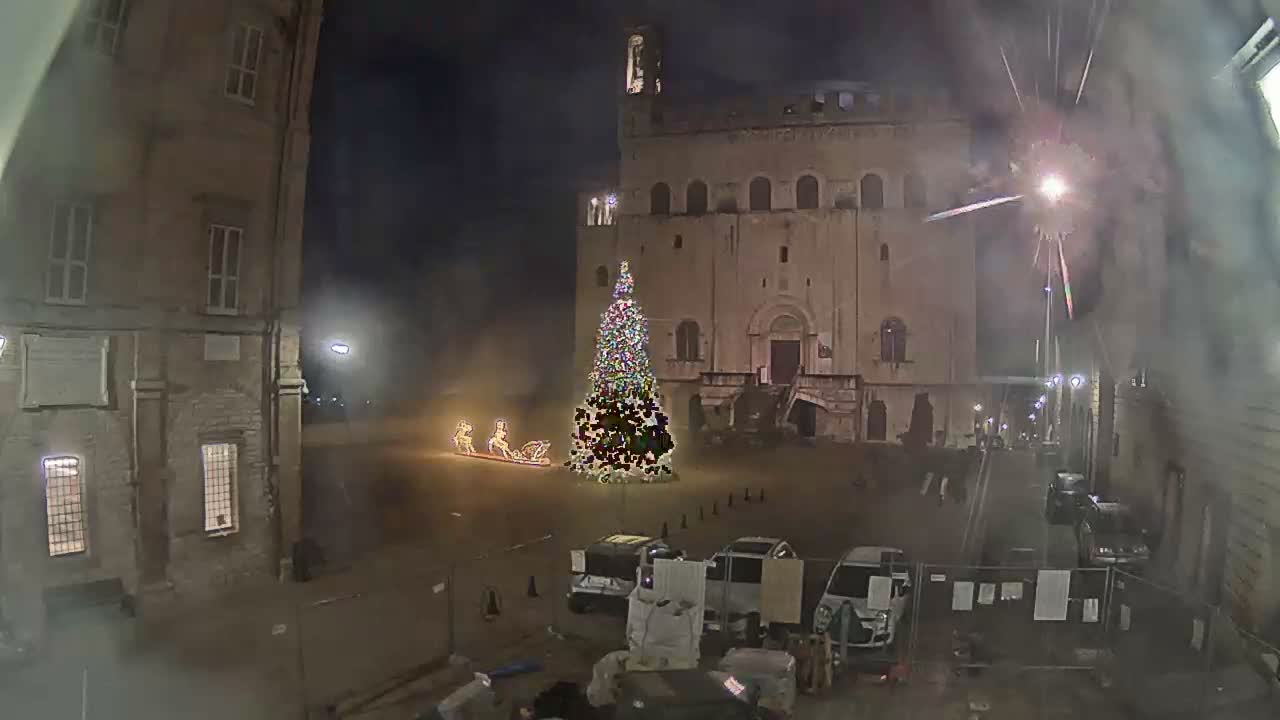 Gubbio Piazza Grande Square Live Cam - Perugia, Urmia, Italy