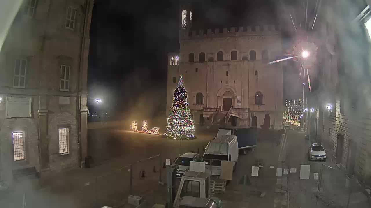 Gubbio Piazza Grande Square Live Cam - Perugia, Urmia, Italy