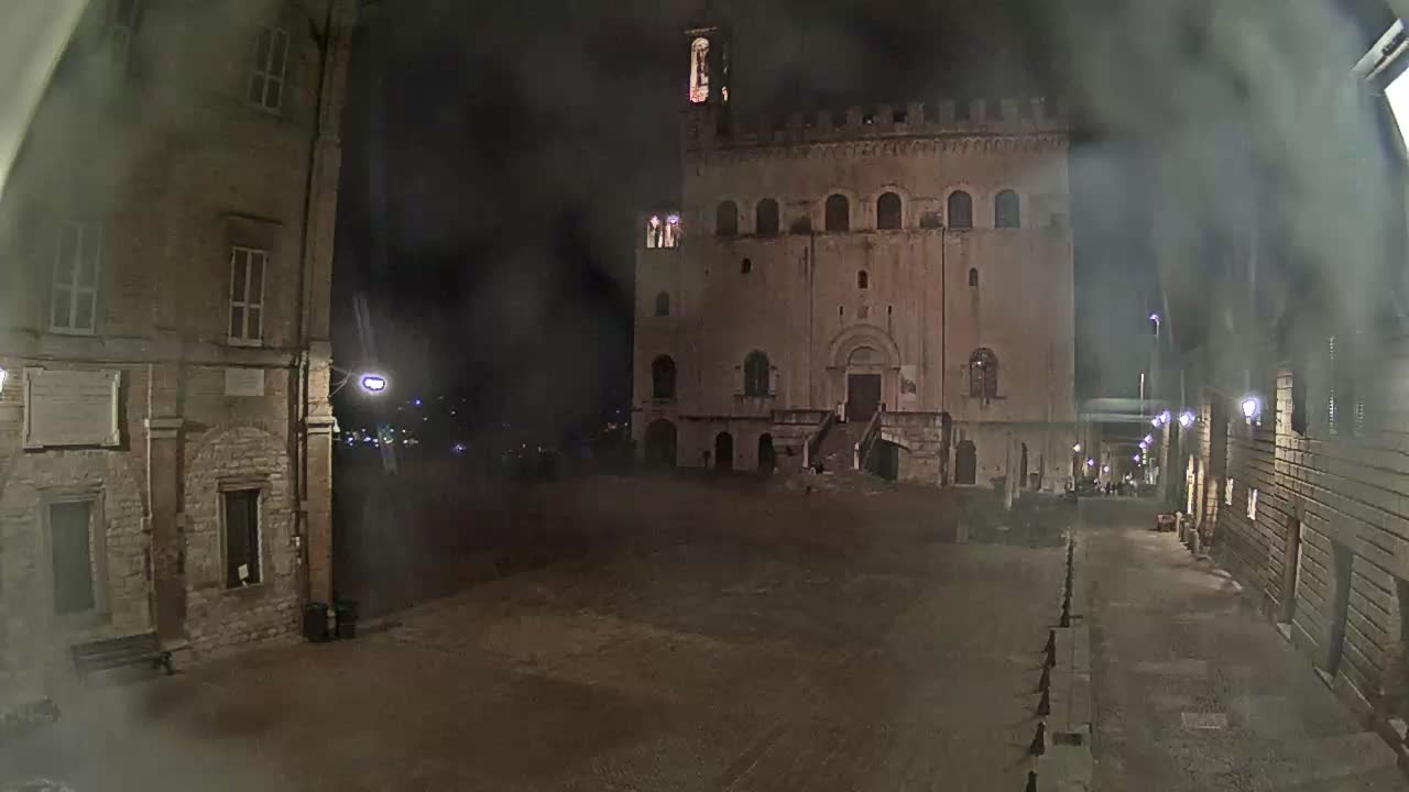Gubbio Piazza Grande Square Live Cam - Perugia, Urmia, Italy