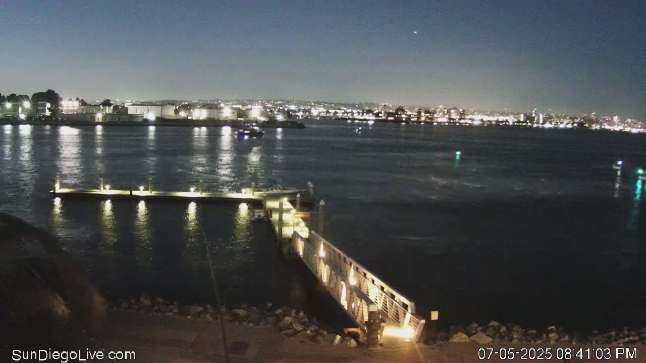 South San Diego & San Diego International Airport View with Radio from Shelter Island Live Cam SAN/KSAN - La Playa, San Diego, San Diego County, California, USA