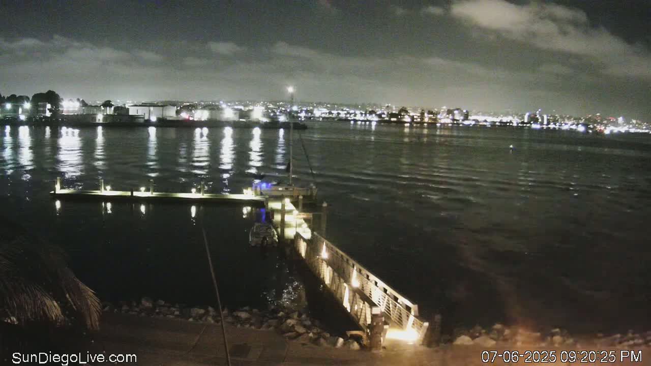 South San Diego & San Diego International Airport View with Radio from Shelter Island Live Cam SAN/KSAN - La Playa, San Diego, San Diego County, California, USA