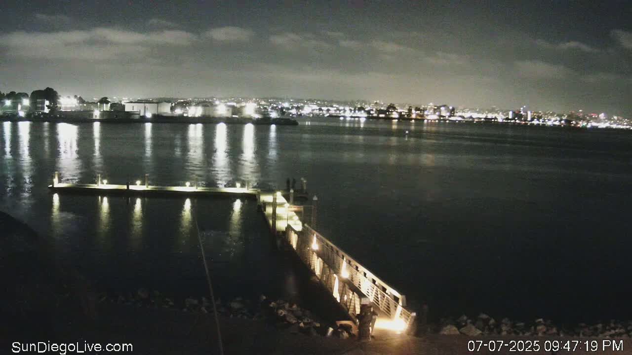 South San Diego & San Diego International Airport View with Radio from Shelter Island Live Cam SAN/KSAN - La Playa, San Diego, San Diego County, California, USA