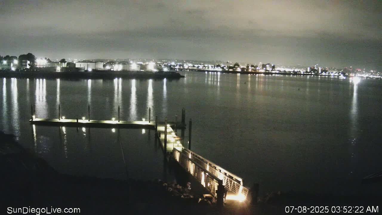 South San Diego & San Diego International Airport View with Radio from Shelter Island Live Cam SAN/KSAN - La Playa, San Diego, San Diego County, California, USA
