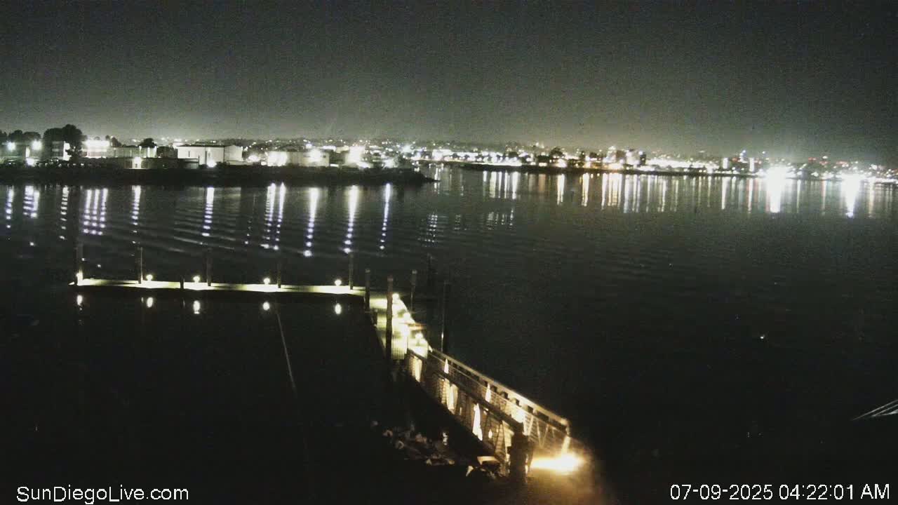 South San Diego & San Diego International Airport View with Radio from Shelter Island Live Cam SAN/KSAN - La Playa, San Diego, San Diego County, California, USA