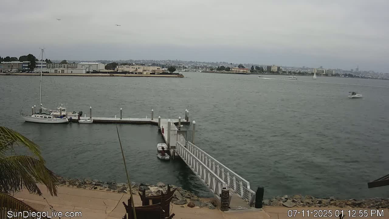 South San Diego & San Diego International Airport View with Radio from Shelter Island Live Cam SAN/KSAN - La Playa, San Diego, San Diego County, California, USA