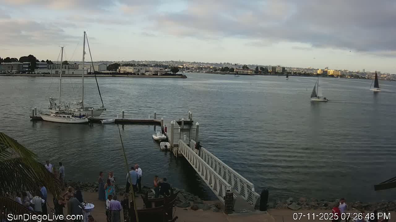 South San Diego & San Diego International Airport View with Radio from Shelter Island Live Cam SAN/KSAN - La Playa, San Diego, San Diego County, California, USA