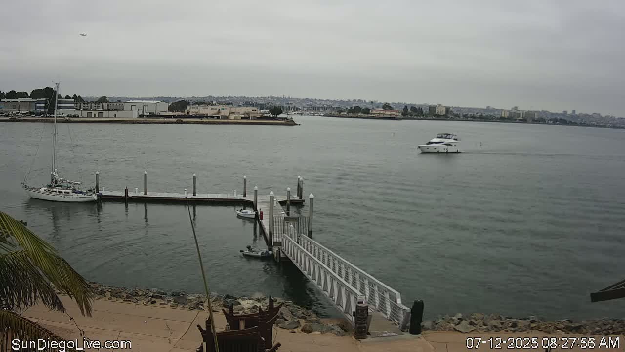 South San Diego & San Diego International Airport View with Radio from Shelter Island Live Cam SAN/KSAN - La Playa, San Diego, San Diego County, California, USA