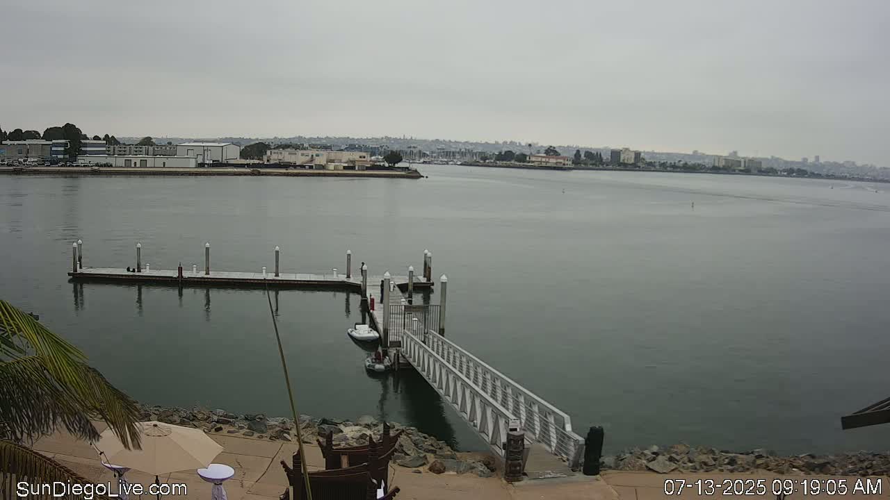 South San Diego & San Diego International Airport View with Radio from Shelter Island Live Cam SAN/KSAN - La Playa, San Diego, San Diego County, California, USA