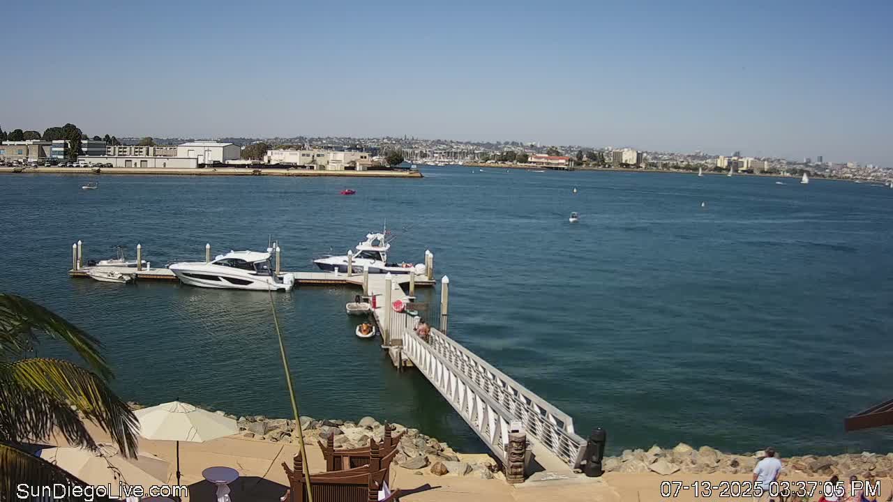 South San Diego & San Diego International Airport View with Radio from Shelter Island Live Cam SAN/KSAN - La Playa, San Diego, San Diego County, California, USA