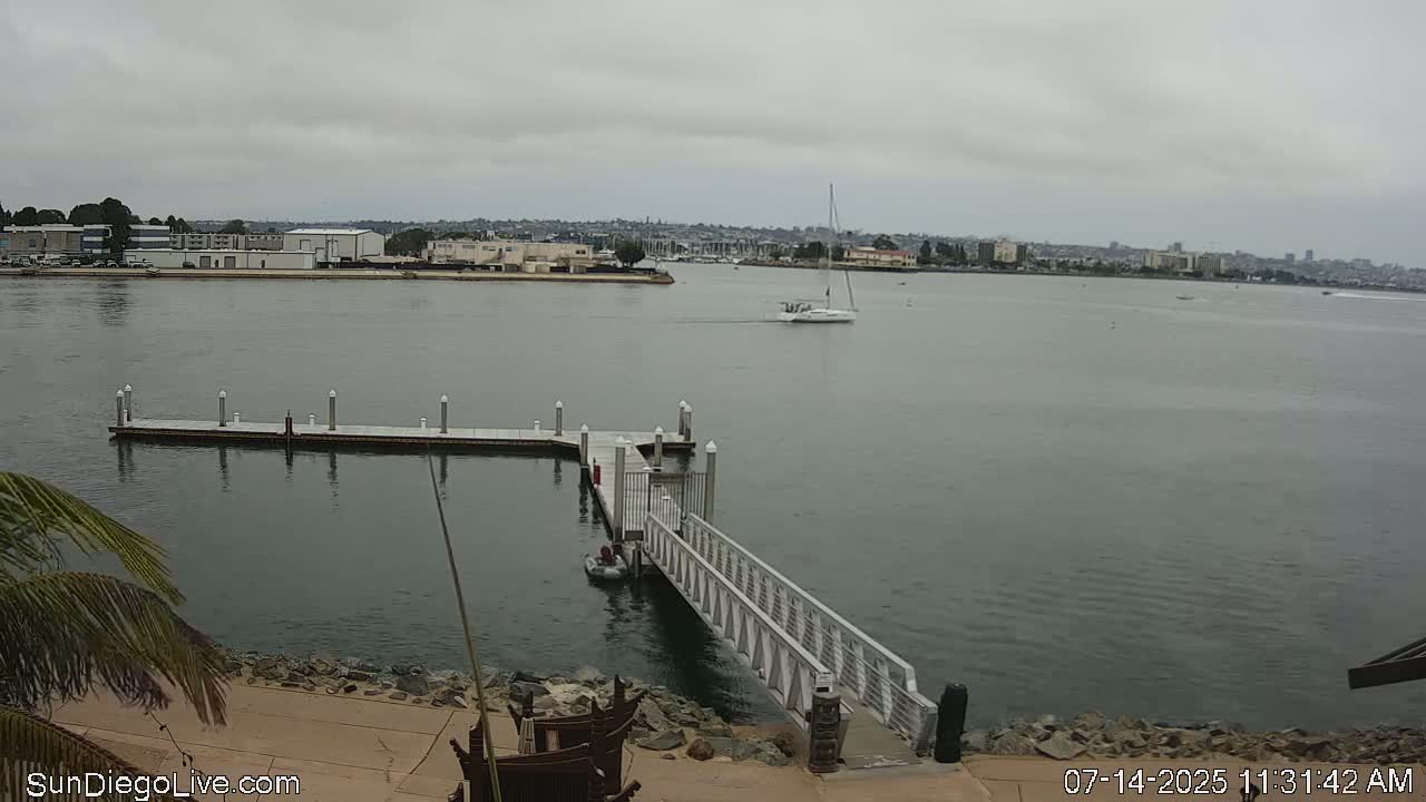 South San Diego & San Diego International Airport View with Radio from Shelter Island Live Cam SAN/KSAN - La Playa, San Diego, San Diego County, California, USA
