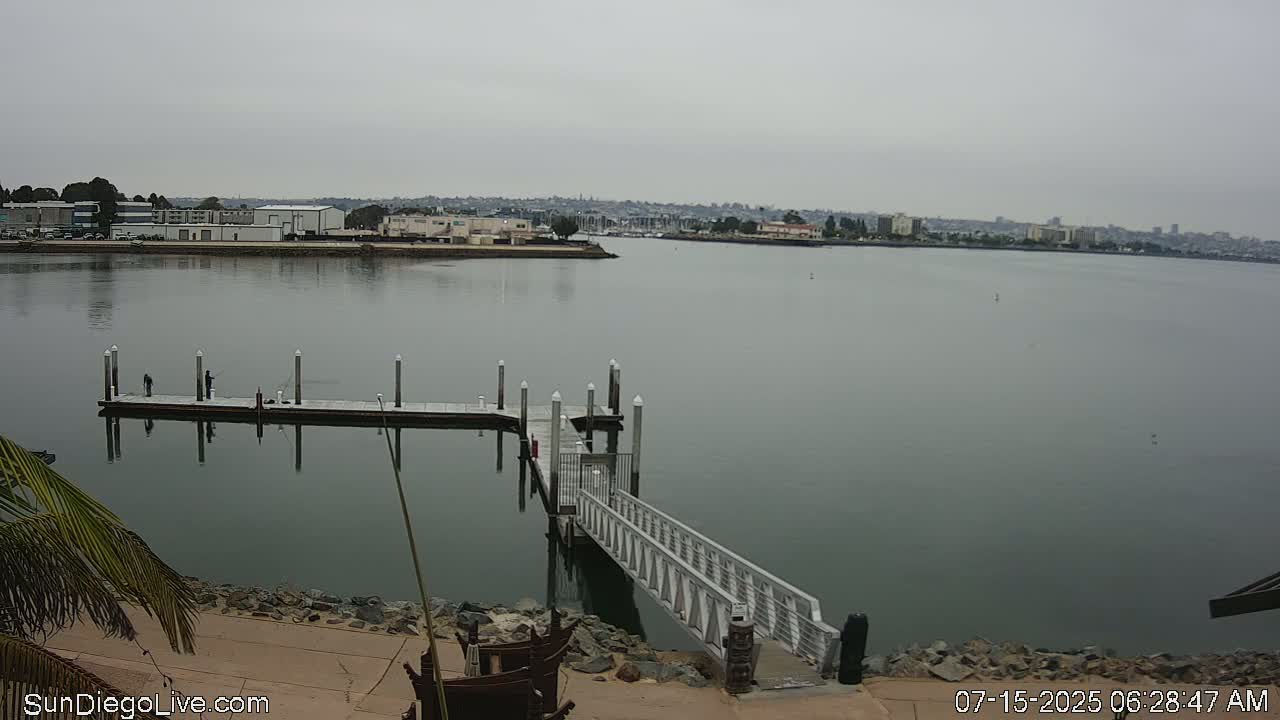 South San Diego & San Diego International Airport View with Radio from Shelter Island Live Cam SAN/KSAN - La Playa, San Diego, San Diego County, California, USA