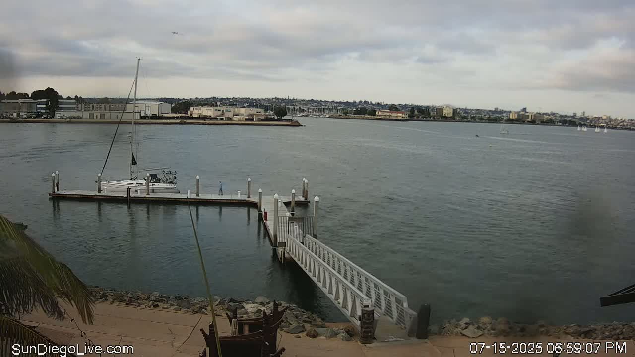 South San Diego & San Diego International Airport View with Radio from Shelter Island Live Cam SAN/KSAN - La Playa, San Diego, San Diego County, California, USA