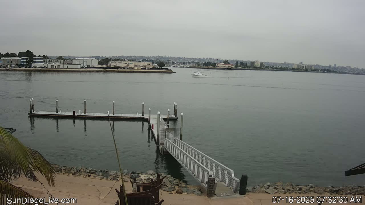 South San Diego & San Diego International Airport View with Radio from Shelter Island Live Cam SAN/KSAN - La Playa, San Diego, San Diego County, California, USA