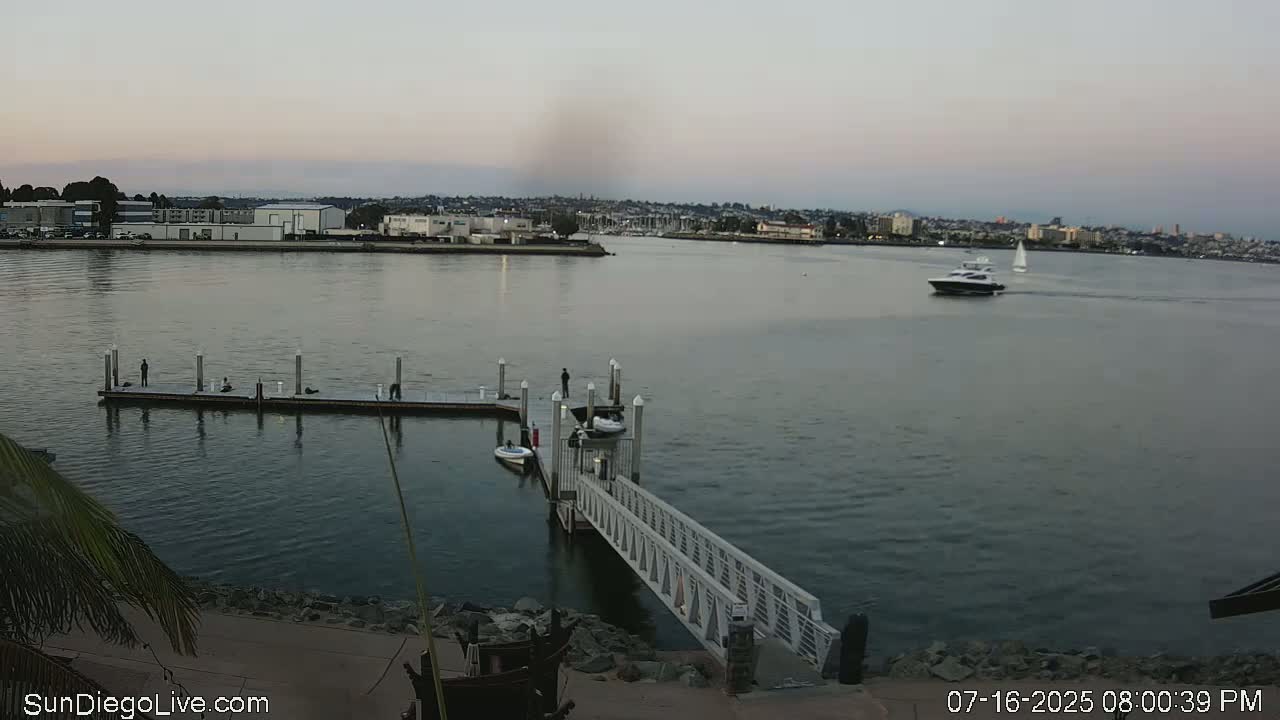 South San Diego & San Diego International Airport View with Radio from Shelter Island Live Cam SAN/KSAN - La Playa, San Diego, San Diego County, California, USA