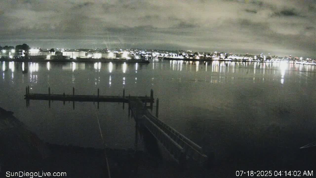 South San Diego & San Diego International Airport View with Radio from Shelter Island Live Cam SAN/KSAN - La Playa, San Diego, San Diego County, California, USA