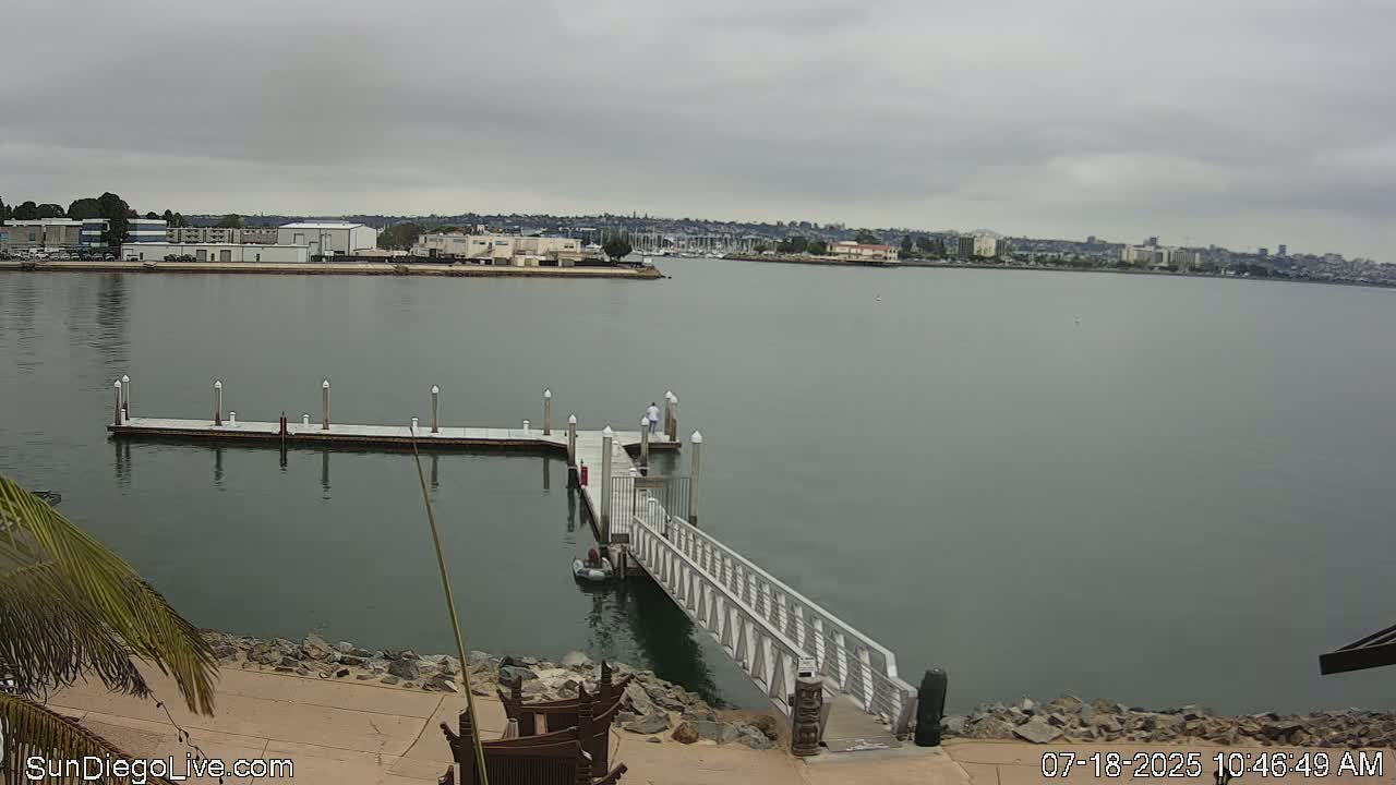 South San Diego & San Diego International Airport View with Radio from Shelter Island Live Cam SAN/KSAN - La Playa, San Diego, San Diego County, California, USA