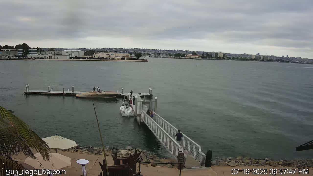 South San Diego & San Diego International Airport View with Radio from Shelter Island Live Cam SAN/KSAN - La Playa, San Diego, San Diego County, California, USA