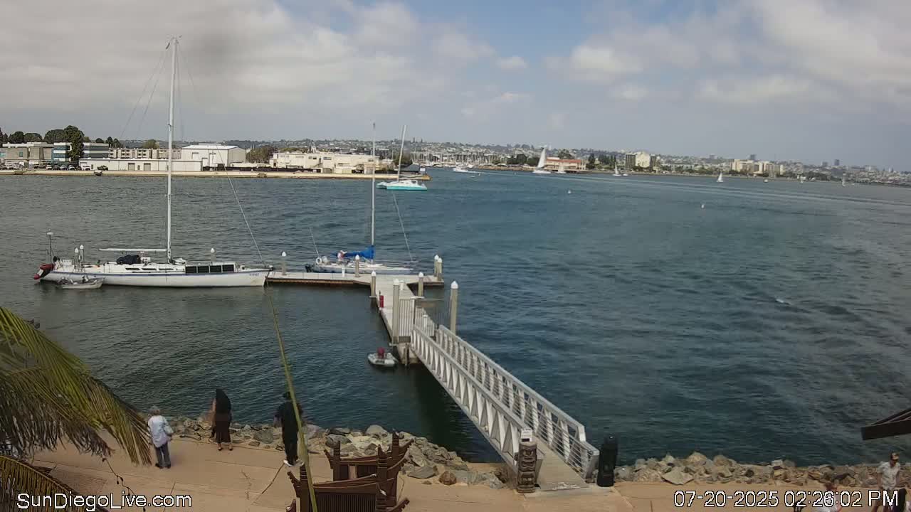 South San Diego & San Diego International Airport View with Radio from Shelter Island Live Cam SAN/KSAN - La Playa, San Diego, San Diego County, California, USA