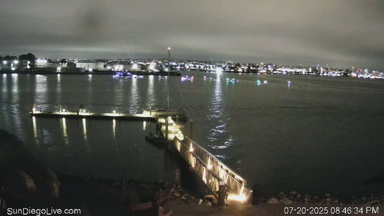 South San Diego & San Diego International Airport View with Radio from Shelter Island Live Cam SAN/KSAN - La Playa, San Diego, San Diego County, California, USA