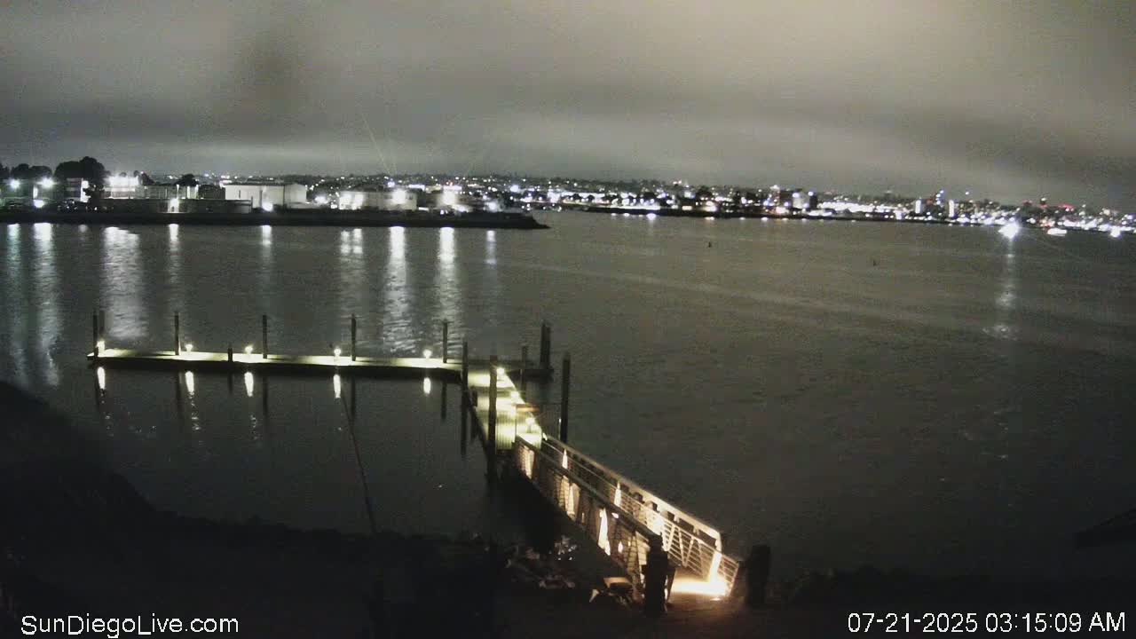 South San Diego & San Diego International Airport View with Radio from Shelter Island Live Cam SAN/KSAN - La Playa, San Diego, San Diego County, California, USA