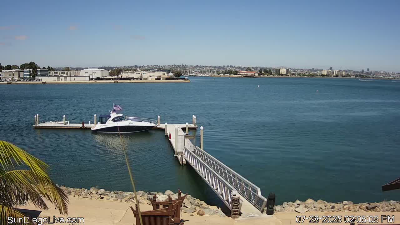 South San Diego & San Diego International Airport View with Radio from Shelter Island Live Cam SAN/KSAN - La Playa, San Diego, San Diego County, California, USA