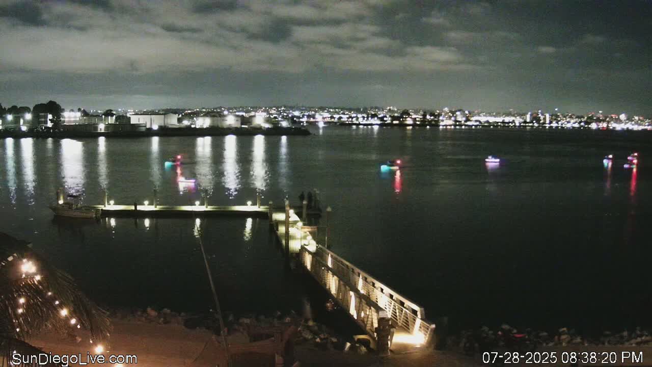 South San Diego & San Diego International Airport View with Radio from Shelter Island Live Cam SAN/KSAN - La Playa, San Diego, San Diego County, California, USA