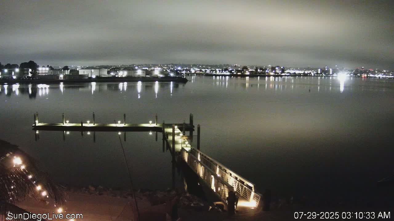 South San Diego & San Diego International Airport View with Radio from Shelter Island Live Cam SAN/KSAN - La Playa, San Diego, San Diego County, California, USA
