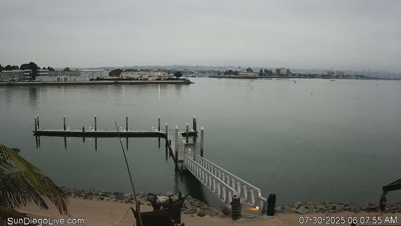 South San Diego & San Diego International Airport View with Radio from Shelter Island Live Cam SAN/KSAN - La Playa, San Diego, San Diego County, California, USA