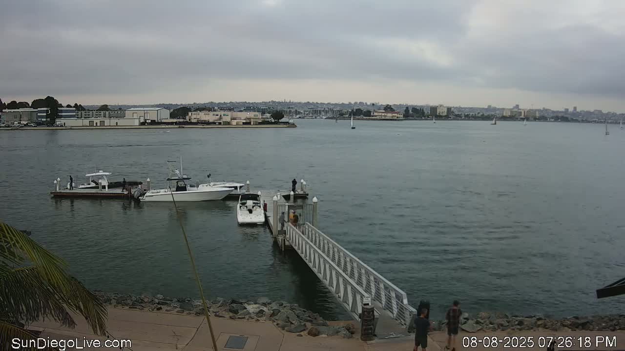 South San Diego & San Diego International Airport View with Radio from Shelter Island Live Cam SAN/KSAN - La Playa, San Diego, San Diego County, California, USA