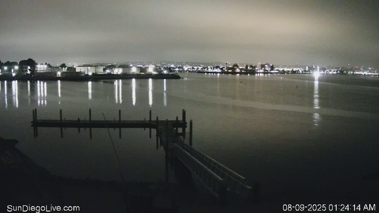 South San Diego & San Diego International Airport View with Radio from Shelter Island Live Cam SAN/KSAN - La Playa, San Diego, San Diego County, California, USA