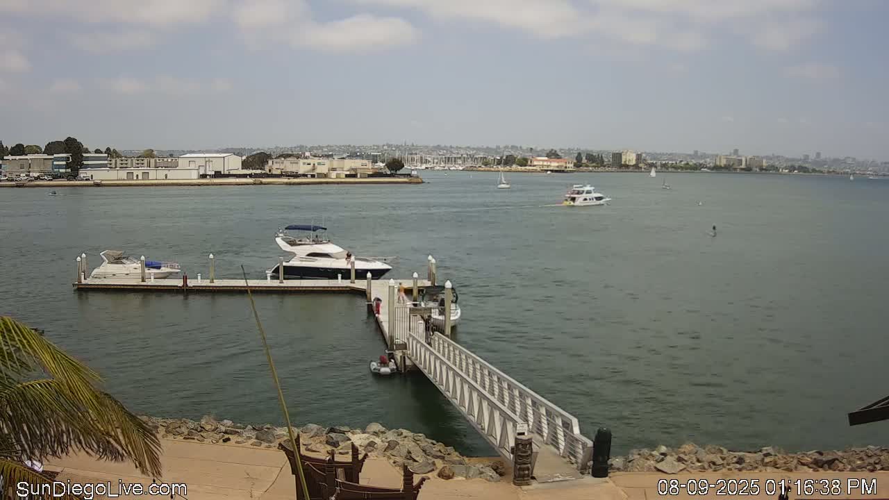 South San Diego & San Diego International Airport View with Radio from Shelter Island Live Cam SAN/KSAN - La Playa, San Diego, San Diego County, California, USA