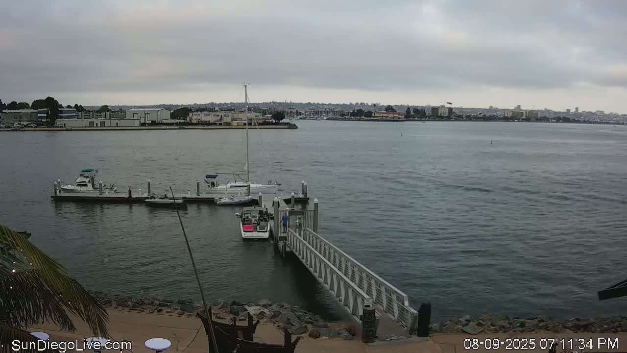 South San Diego & San Diego International Airport View with Radio from Shelter Island Live Cam SAN/KSAN - La Playa, San Diego, San Diego County, California, USA