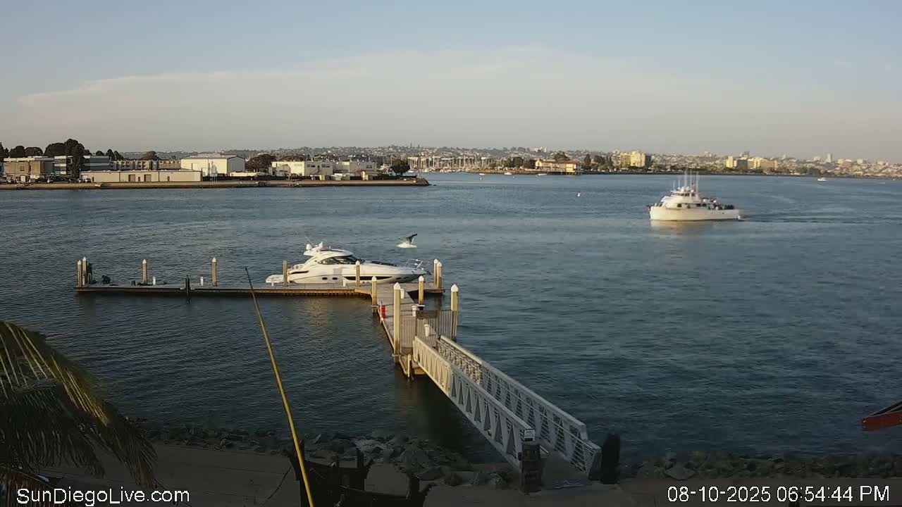 South San Diego & San Diego International Airport View with Radio from Shelter Island Live Cam SAN/KSAN - La Playa, San Diego, San Diego County, California, USA