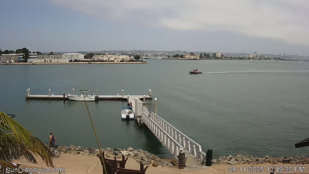 South San Diego & San Diego International Airport View with Radio from Shelter Island Live Cam SAN/KSAN - La Playa, San Diego, San Diego County, California, USA