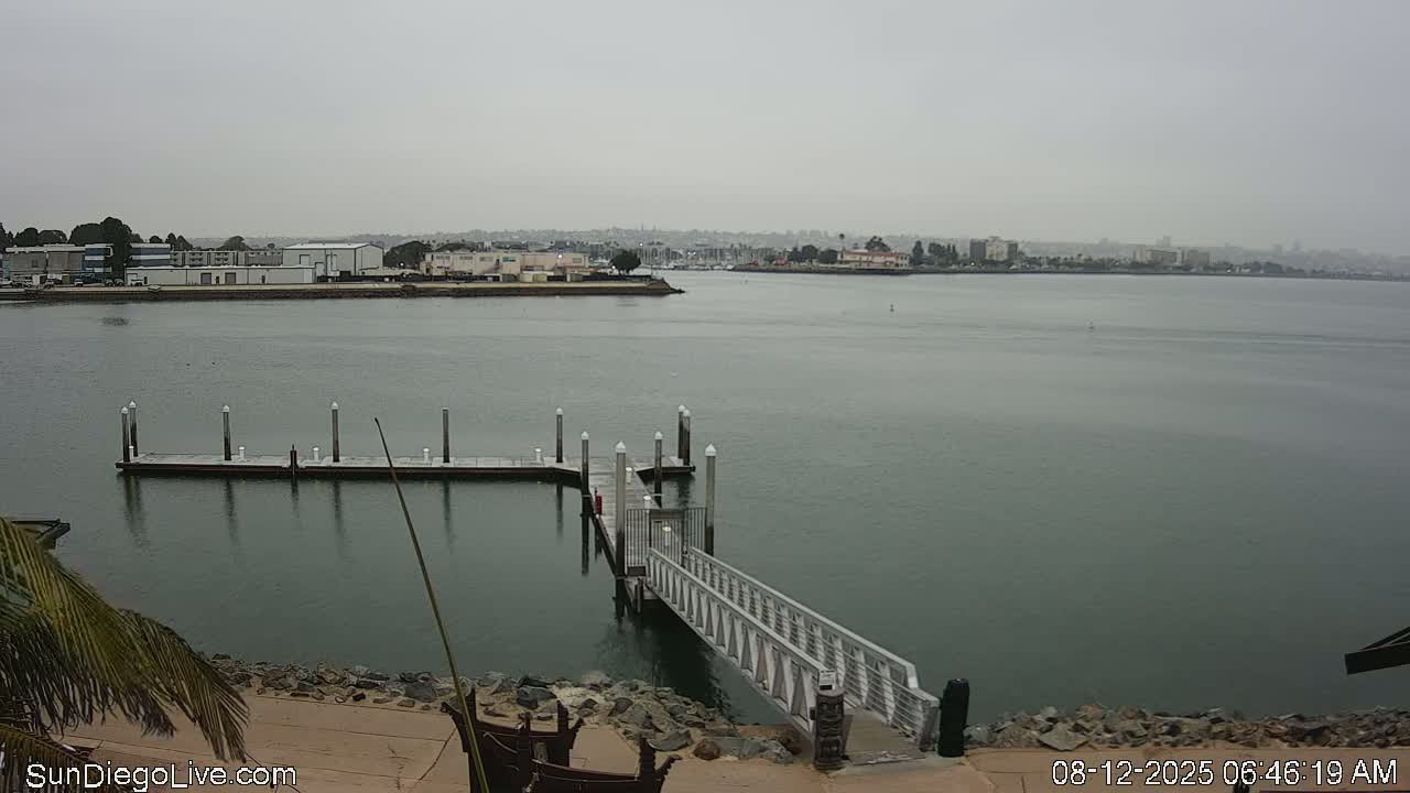 South San Diego & San Diego International Airport View with Radio from Shelter Island Live Cam SAN/KSAN - La Playa, San Diego, San Diego County, California, USA